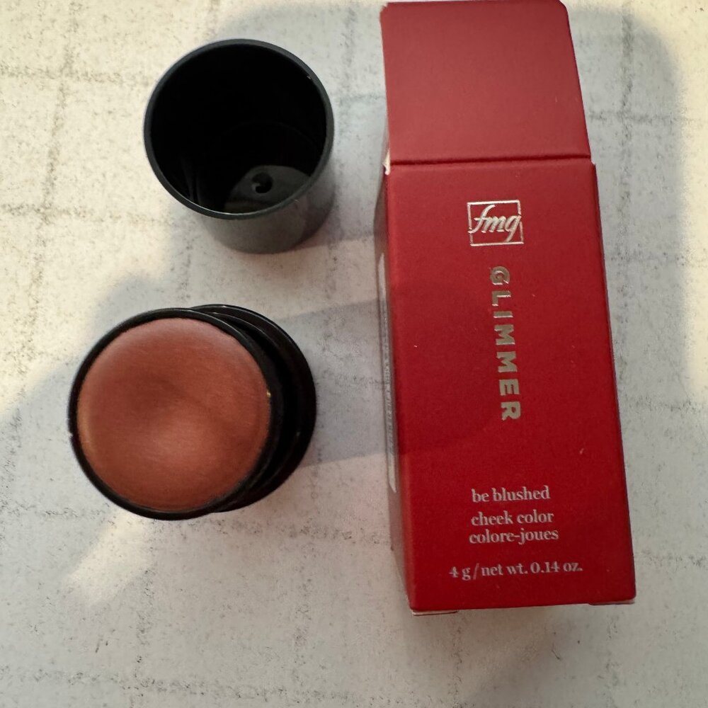 avon fmg glimmer be blushed cheek color golden rose